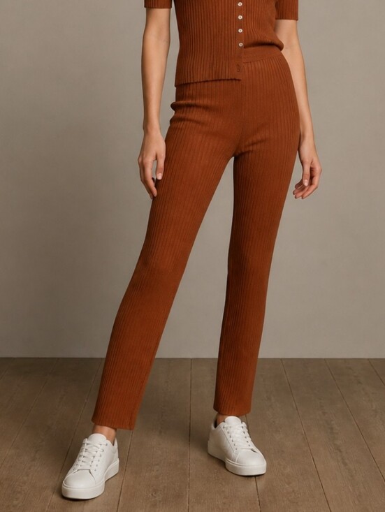 Callahan Pants - Callahan Trish Rib Knit Pant Rootbeer Size Large